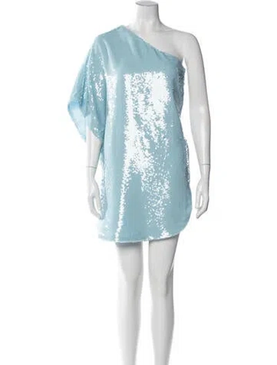 Pre-owned The Frankie Shop One-shoulder Mini Dress In Blue