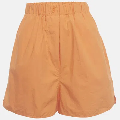 Pre-owned The Frankie Shop Orange Cotton Poplin Lui Boxer Shorts Xs