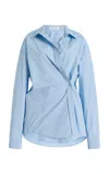 The Frankie Shop Ornella Button-up Cotton Shirt In Blue