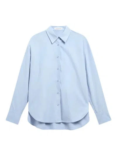 The Frankie Shop Ornella Side-button Shirt In Blue