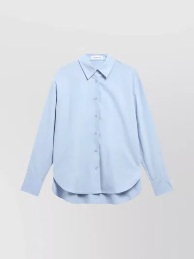 The Frankie Shop Ornella Side Button-up Shirt Design In Blue