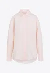 The Frankie Shop Ornella Side Button-up Shirt In Pink