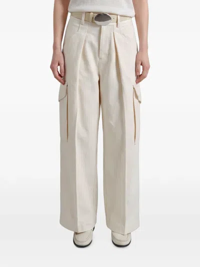 The Frankie Shop Oslo Pleated Cargo Pants In Brown