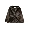 The Frankie Shop Double-breasted Patterned Jacket In Black