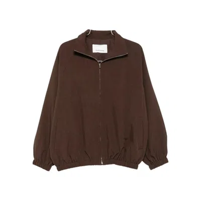 The Frankie Shop Zippered Casual Jacket In Brown