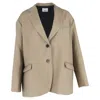 The Frankie Shop Oversized Bea Blazer In Khaki Polyester In Brown