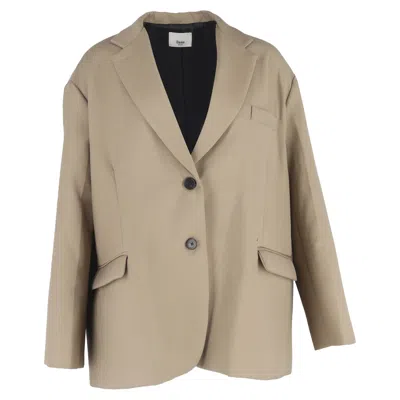 The Frankie Shop Oversized Bea Blazer In Khaki Polyester In Brown