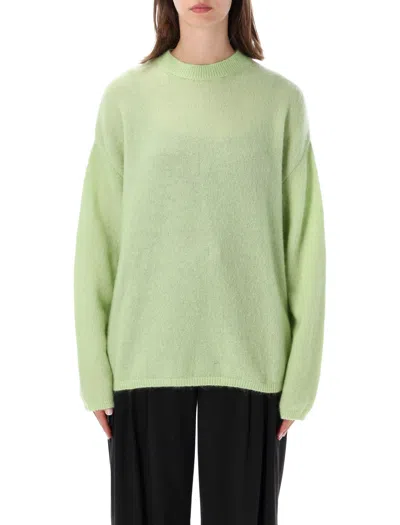 The Frankie Shop Oversized Crewneck Sweater In Lime