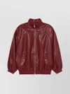 Shop The Frankie Shop Oversized Faux Leather Bomber Jacket With Puff Sleeves