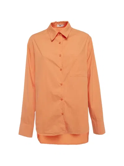 Pre-owned The Frankie Shop Oversized High-low Shirt In Orange