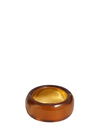 The Frankie Shop Oversized Resin Cuff Bracelet In Brown
