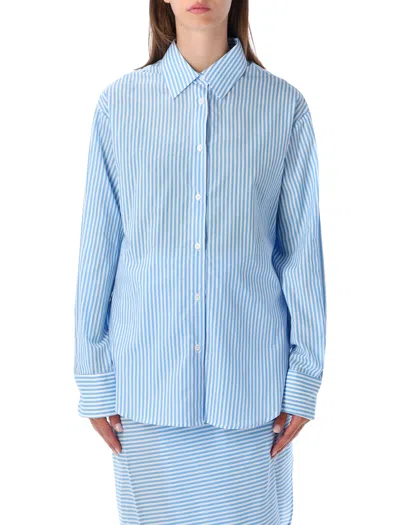 The Frankie Shop Oversized Striped Cotton Button-up Shirt In Animal Print