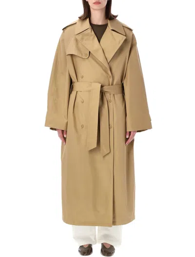 The Frankie Shop Oversized Trench Jacket - Size S In Brown