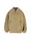 The Frankie Shop Padded Bomber Jacket With Zip Closure And Ribbed Finishes In Brown