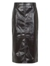 The Frankie Shop Crackled Pencil Skirt Textured Surface In Brown