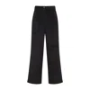 The Frankie Shop Dark Brown Cotton Norstrand Pleated Corduroy Trousers In Black