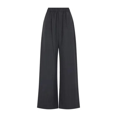 The Frankie Shop Baxter Plaid Wide Leg Track Trousers In Blue