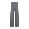 The Frankie Shop Striped Wide Leg Trousers With Belt Loops In Gray
