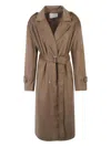 The Frankie Shop Pembroke Belted Trench Coat In Brown