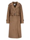 The Frankie Shop 'pembroke' Double-breasted Trench Coat In Brown
