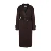 The Frankie Shop Pembroke Faux Suede Trench Coat In Brown