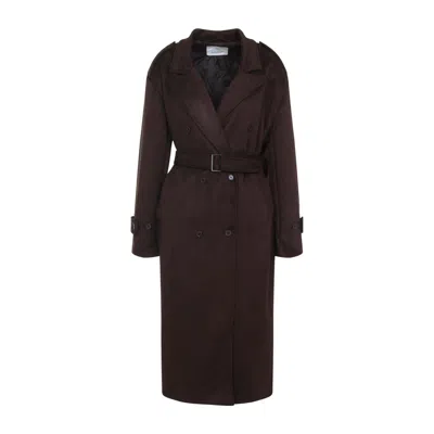 THE FRANKIE SHOP THE FRANKIE SHOP PEMBROKE FAUX SUEDE TRENCH