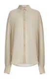 The Frankie Shop Peri Georgette Shirt In Ivory