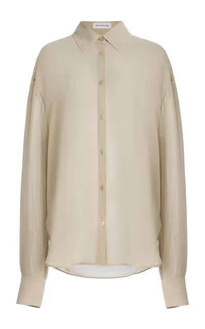 The Frankie Shop Peri Georgette Shirt In Ivory