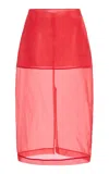 The Frankie Shop Peri Sheer Silk-blend Midi Skirt