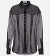 The Frankie Shop Peri Sheer Silk-blend Shirt In Black