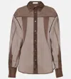 The Frankie Shop Peri Sheer Silk-blend Shirt In Brown