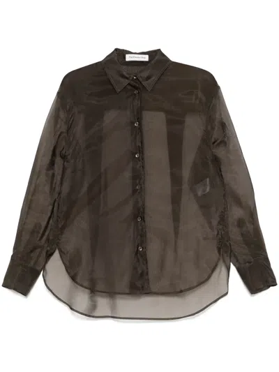 The Frankie Shop Peri Shirt In Brown