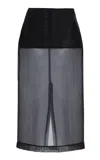 The Frankie Shop Peri Silk-blend Chiffon Midi Skirt In 100 - Black