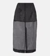 The Frankie Shop Peri Silk-blend Chiffon Midi Skirt In Black