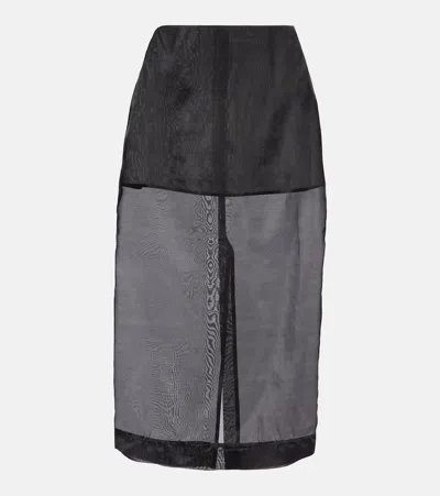 THE FRANKIE SHOP PERI SILK-BLEND MIDI SKIRT