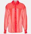 The Frankie Shop Peri Silk-blend Shirt In Red