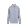 The Frankie Shop Striped Lyocell Shirt Dropped Shoulders In Blue