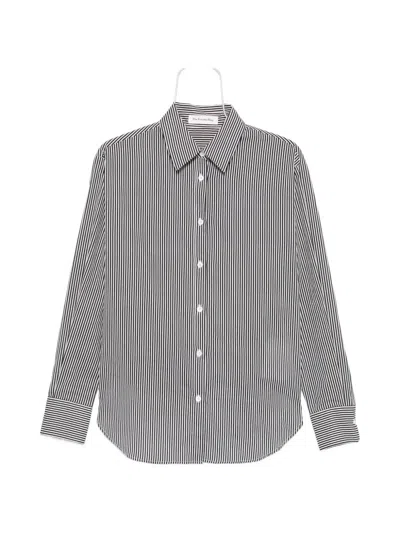 The Frankie Shop Peri Striped Button-down Shirt In Gray
