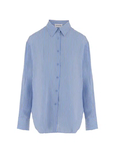 The Frankie Shop Sleek Striped T-shirt For Women In Blue