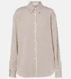 The Frankie Shop Peri Striped Poplin Shirt In Neutral