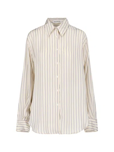 The Frankie Shop 'peri' Striped Shirt In White