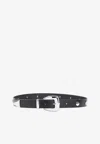 The Frankie Shop Studded Leather Belt In Black