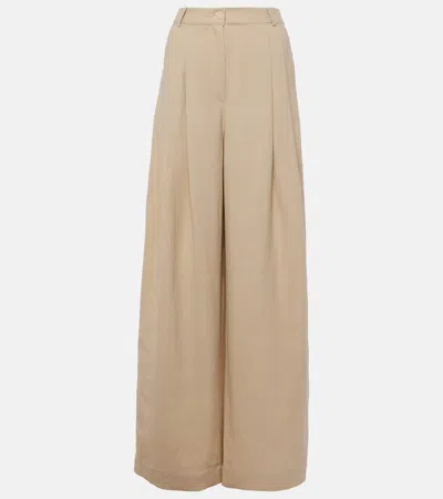 The Frankie Shop Piper High-rise Wide-leg Pants In Beige