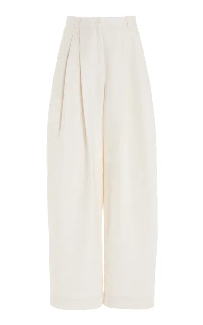 The Frankie Shop Piper Pleated Wide-leg Trousers In Neutrals