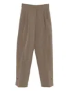 The Frankie Shop Doyer Pleated Wide-leg Pants In Brown