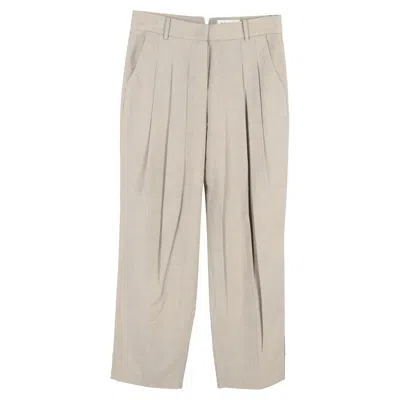 The Frankie Shop Pleated Tailored Trousers In Beige Wool In Neutral