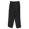 The Frankie Shop Pleated Trouser Pants In Black Polyester In Black