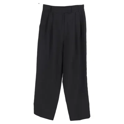 The Frankie Shop Pleated Trouser Pants In Black Polyester