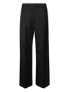 The Frankie Shop Wide Leg Pleated Trousers With Belt Loops In Black