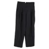 The Frankie Shop Pleated Wide Leg Trousers In Black Polyester In Black